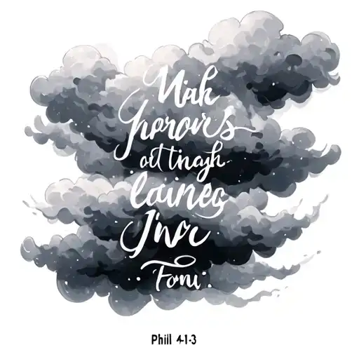 bible verses phil 4:13 With clouds tattoo design idea