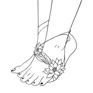 floral wrap around ankle tattoo with lotus flowers tattoo design idea