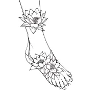 floral wrap around ankle tattoo with lotus flowers tattoo design idea