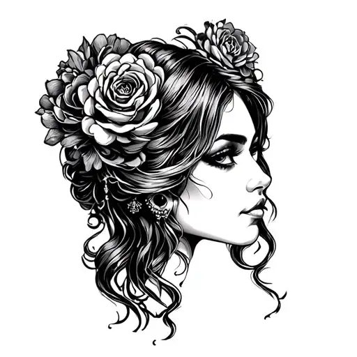 dark lady head tattoo design tattoo design idea