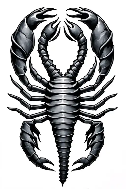 Scorpio and cancer zodiac sign intertwined tattoo design idea