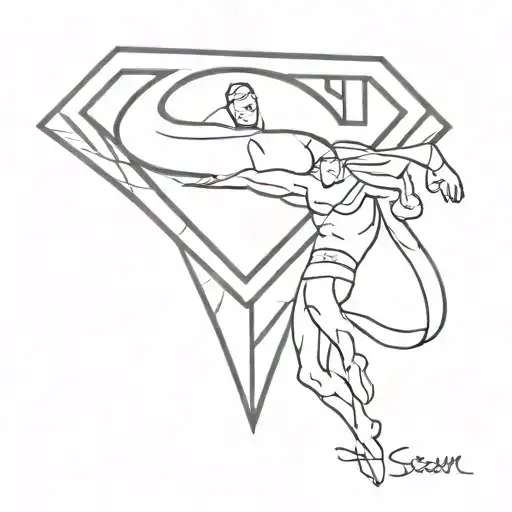 "messenger" and a Superman logo dad memorial tattoo tattoo design idea