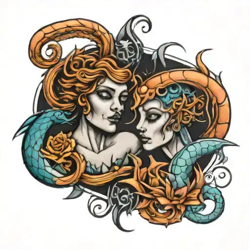 Gemini and Scorpio tattoo design idea