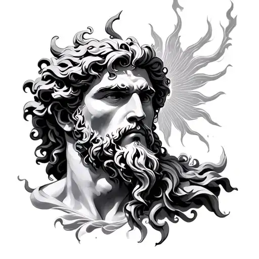 poseidon god tattoo design idea