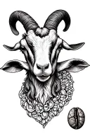 Coffee Bean + goat head tattoo design idea