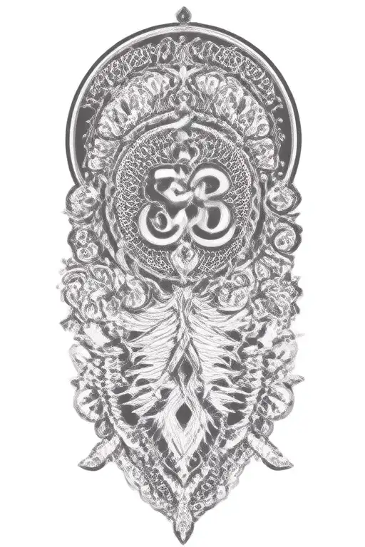 Incorporate an aum symbol tattoo design idea