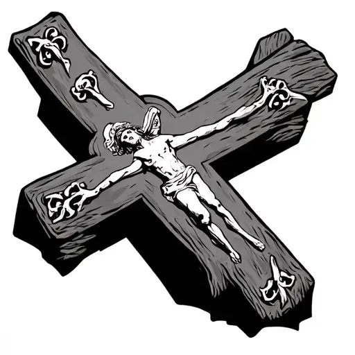 Jesus Christ, Cross + 3 Nails tattoo design idea