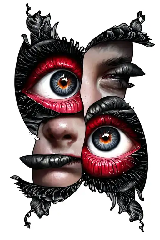 eyes impossible and forbidden love you more tattoo design idea