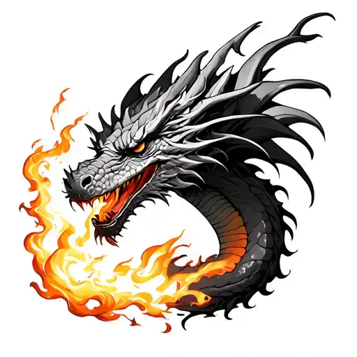 dragon spitting fire by the nascimento anus tattoo design idea