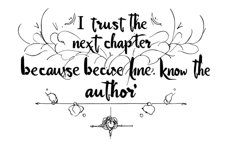 quote ‘I trust the next chapter because I know the author' tattoo design idea