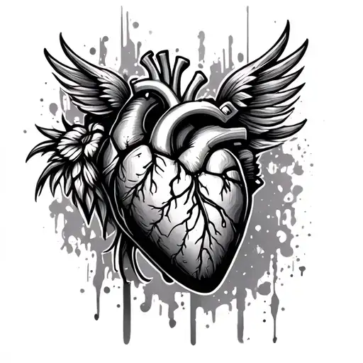 Picture motor and heart tattoo design idea