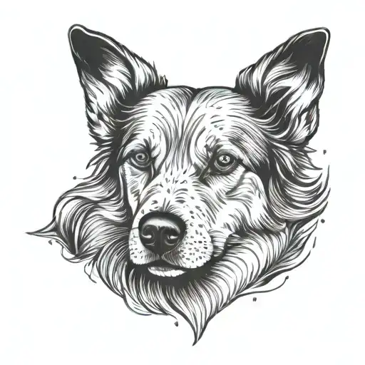 A tattoo of a loyal dog representing loyalty and family values tattoo design idea