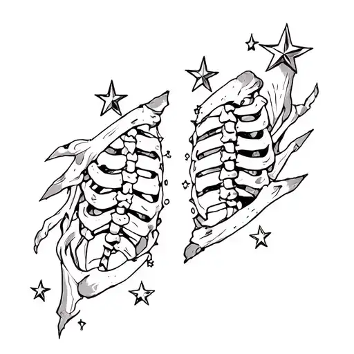 stars on both hip bones tattoo design idea