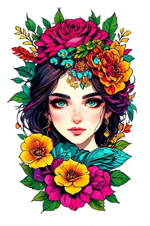 colourful tattoo design idea