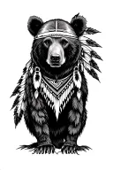 Bear Native American tribe  tattoo design idea