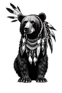 Bear Native American tribe  tattoo design idea