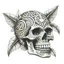 skull candy aztec  tattoo design idea