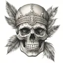 skull candy aztec  tattoo design idea