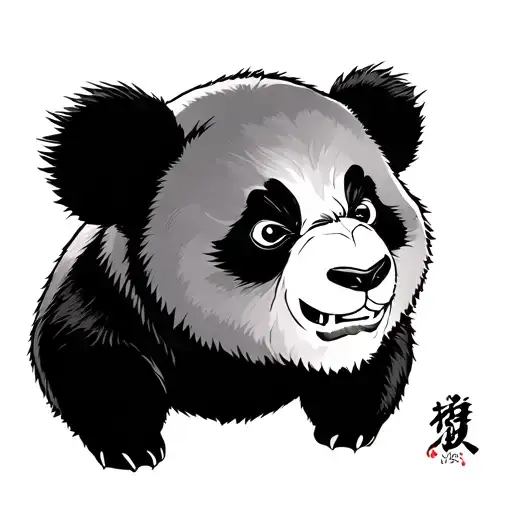 panda angry tattoo design idea