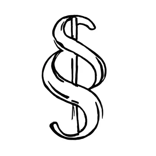eight ball and a dollar sign intertwined tattoo design idea