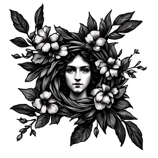 Greek wreath and bouboulina  tattoo design idea