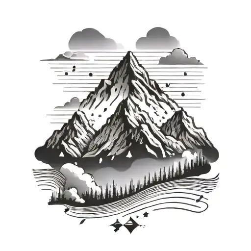 mountain and "forever friends" in Morse code tattoo design idea