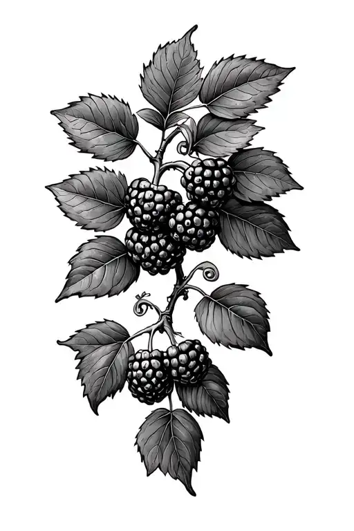 blackberry vine with leaves intertwined tattoo design idea