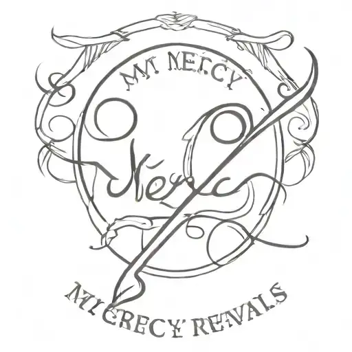 the words my mercy prevails over my wrath with no design tattoo design idea