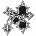 two chrome hearts crosses intertwined tattoo design idea