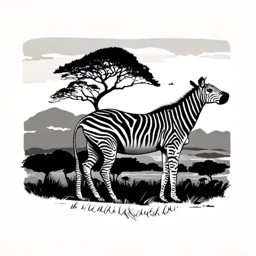 African safari tattoo design idea