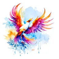 Phoenix bird tattoo design idea
