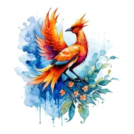 Phoenix bird tattoo design idea
