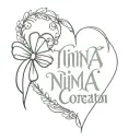Text that says "Nina de mi corazon" with bow tattoo design idea