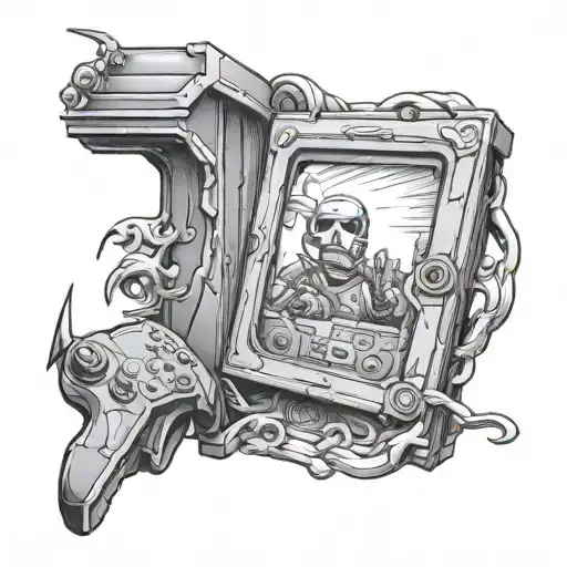 video game open door tattoo design idea