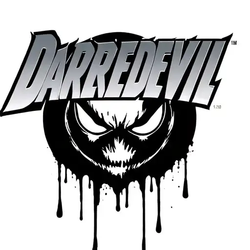 the daredevil logo bleeding tattoo design idea