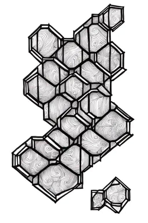 cool hexagon pattern tattoo design idea