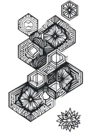 cool hexagon pattern tattoo design idea