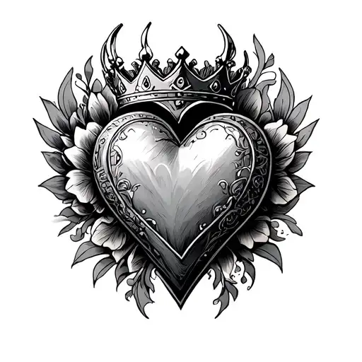 224 Today Tomorrow Forever king of heart tattoo design idea
