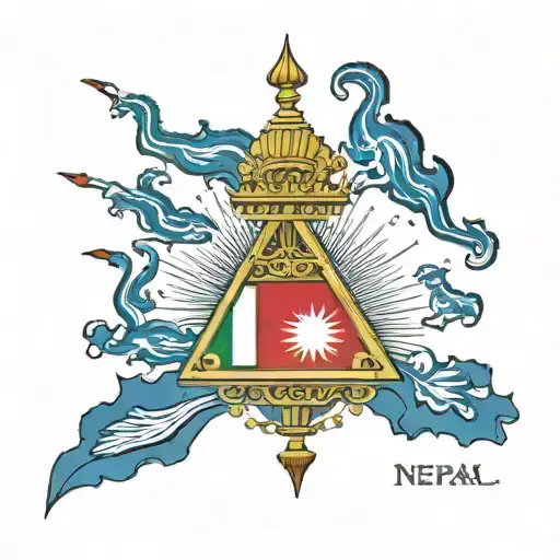 Name Niraj Sewa from Nepal flag and map birthday 2003/06/25 tattoo design idea