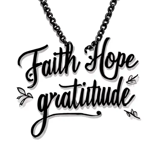 "Faith Hope gratitude" "Faith Hope gratitude" Necklace tattoo design idea