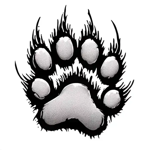 american bully dog paw print forming tattoo design idea