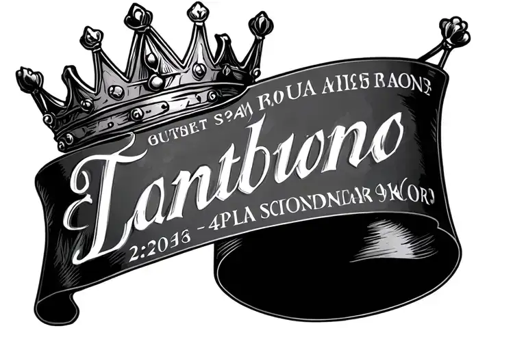 Crown King and name with roman birth date tattoo design idea