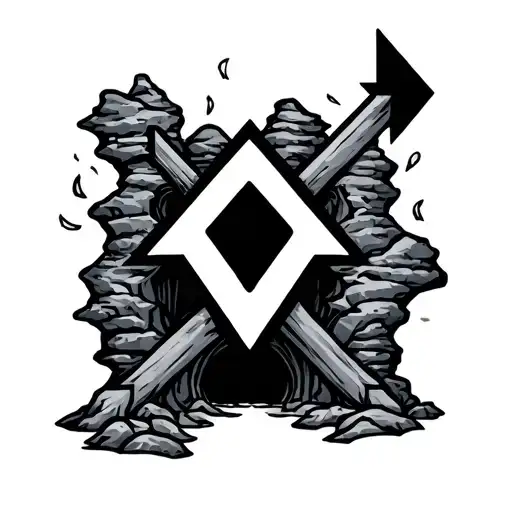 A Triangle Marker Arrow Line Cave Diving tattoo design idea