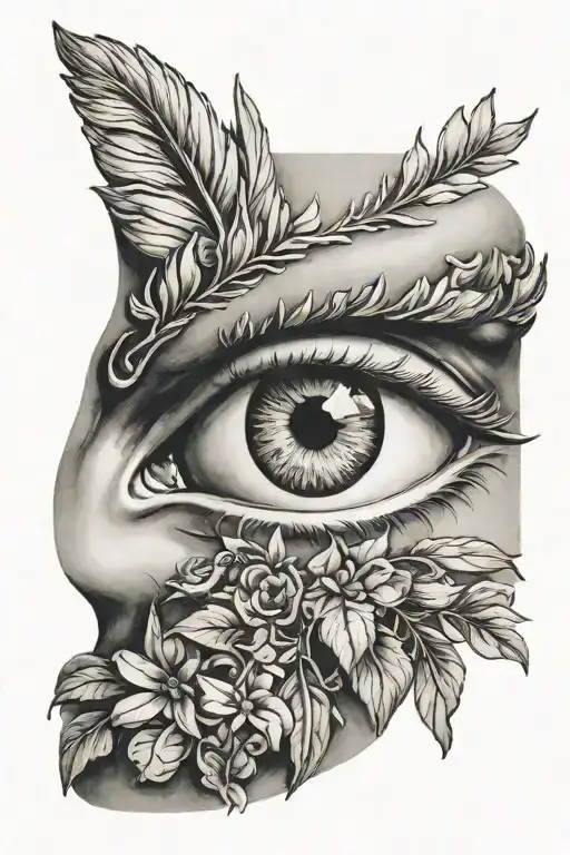 greek statue white eye inside tattoo design idea