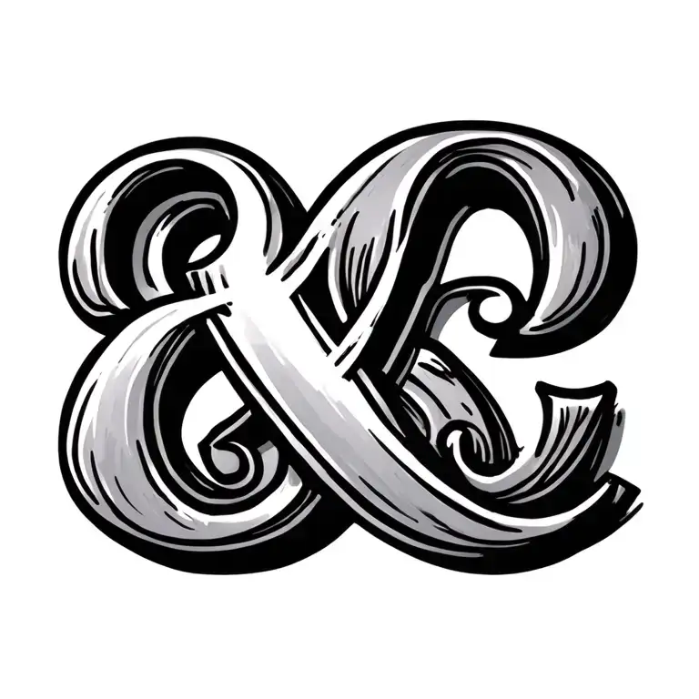 ampersand stylized tattoo design idea