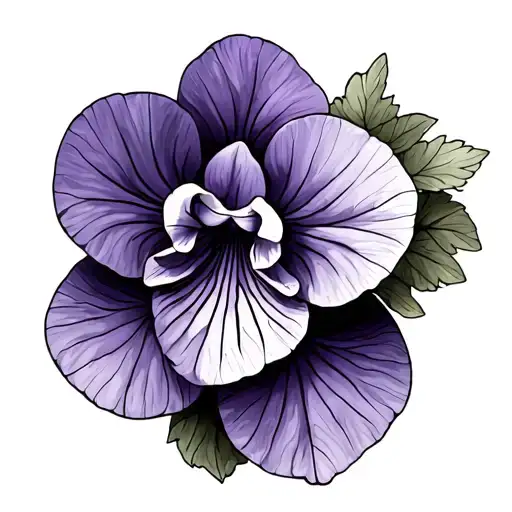 african violet tattoo design idea