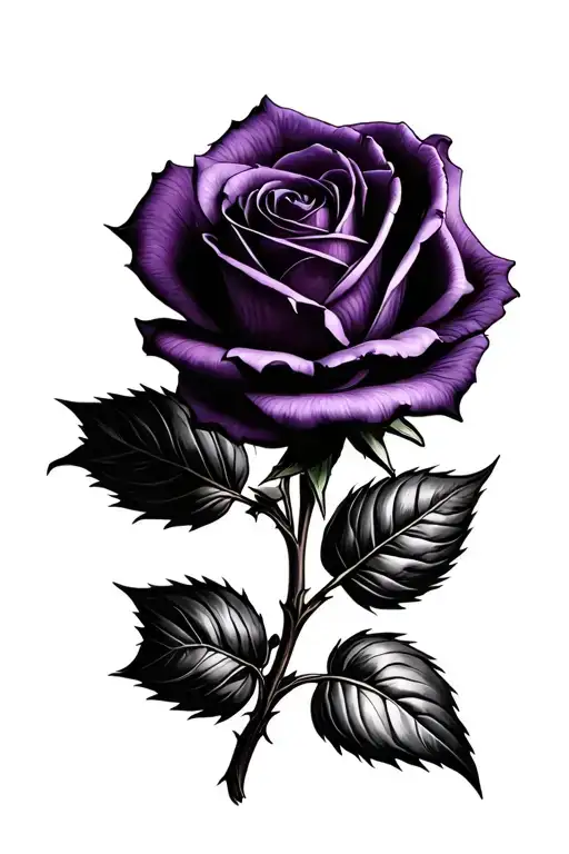 A single purple rose tattoo design idea