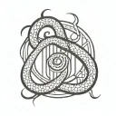 gemini with the i's in word involving the gemini symbol and snakes tattoo design idea