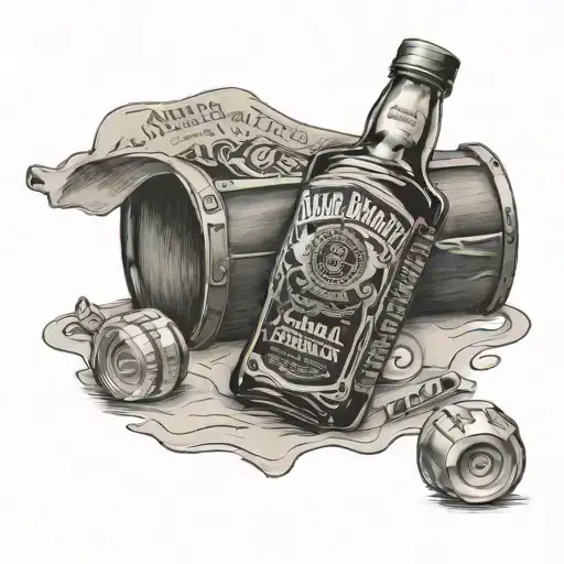 broken Jack Daniel's bottle tattoo design idea
