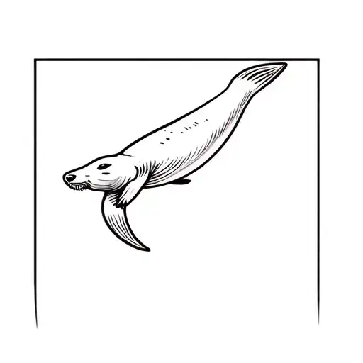 Marine seal diving tattoo design idea